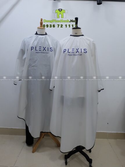 Áo Choàng Cắt Tóc Màu Trắng Viền Đen