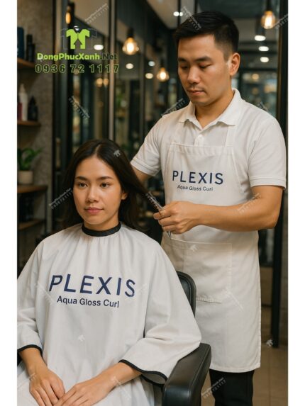 Áo Choàng Cắt Tóc Và Tạp dề Màu Trắng