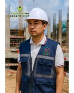 Áo Gile Kỹ Sư Màu Xanh Đen In Logo Kiến Tạo Nhà Đẹp