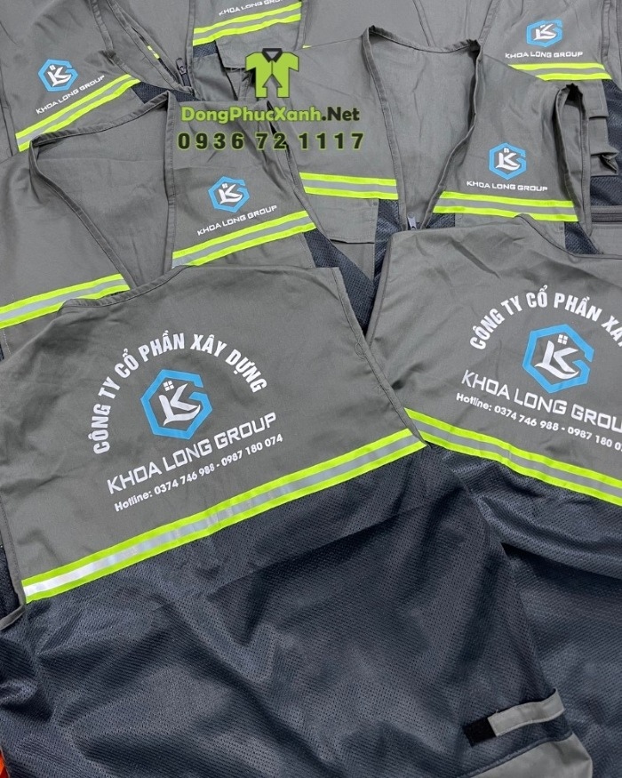 May áo gile bảo hộ cho kỹ sư công ty xây dựng KhoaLong Group