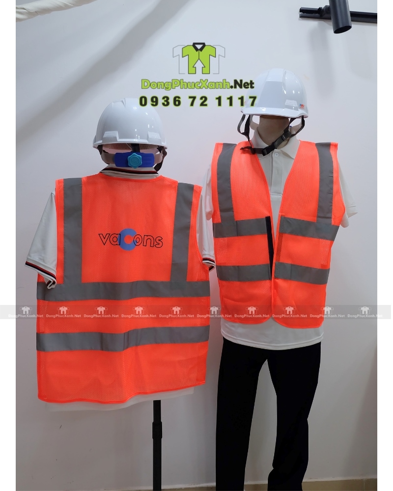 Áo gile phản quang lưới màu cam