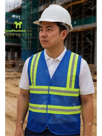 Áo Lưới Phản Quang Màu Xanh Bích Nổi Bật