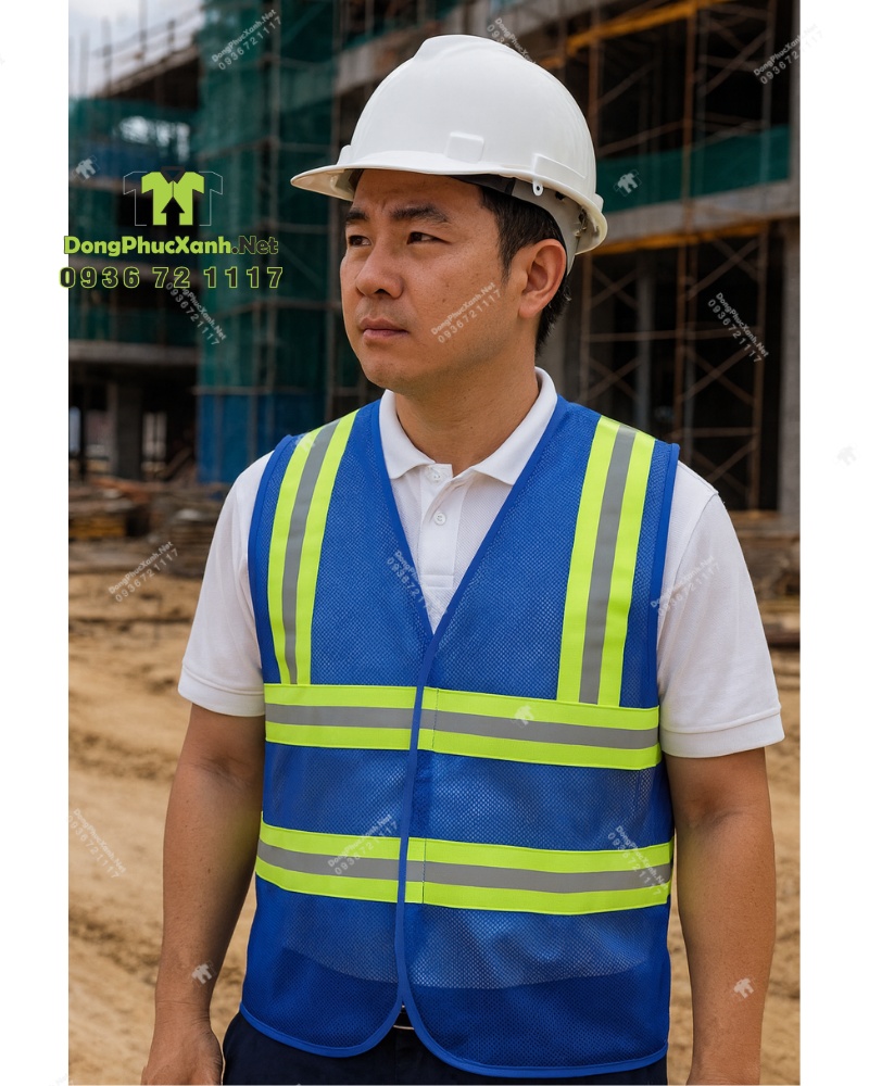 Áo-Lưới-Phản-Quang-Màu-Xanh-Bích-In-TH-Design-Chuyên-Dụng Áo Lưới Phản Quang Màu Xanh Bích Nổi Bật