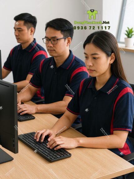 Áo Đồng Phục Công Ty Màu Xanh Đen Sang Trọng