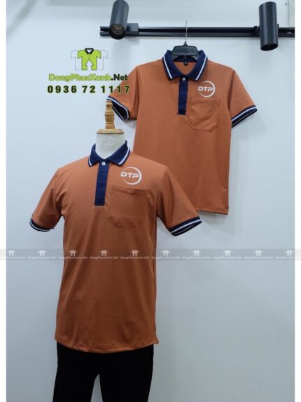 Áo Thun Màu Cacao Phối Xanh Đen