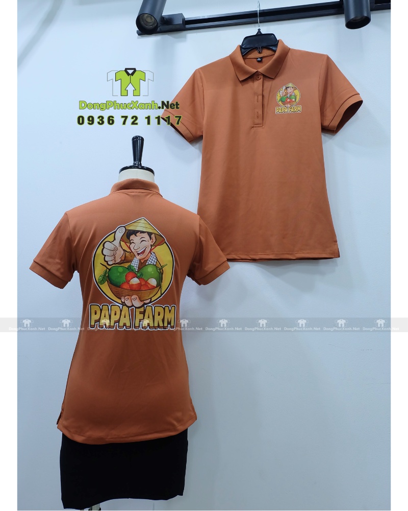 ao-thun-dong-phuc-cong-ty-mau-cacao-in-papa-farm-4 Áo Đồng Phục Nhân Viên Thiết Kế Đẹp