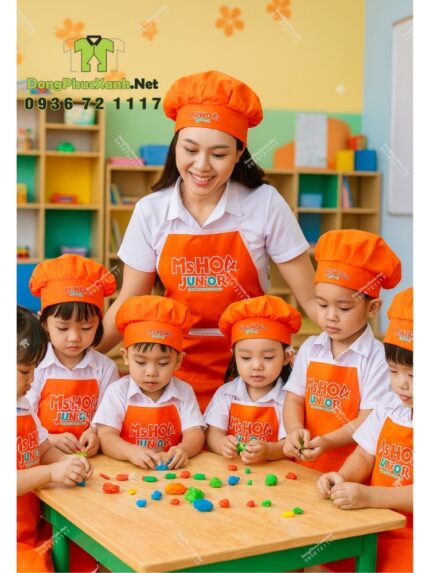 Bộ Tạp Dề Trẻ Em Kèm Nón Giúp Các Bé Thỏa Sức Sáng Tạo