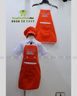 Tạp Dề Kèm Nón Dành Cho Bé Màu Cam In Logo Ms Hoa Nổi Bật