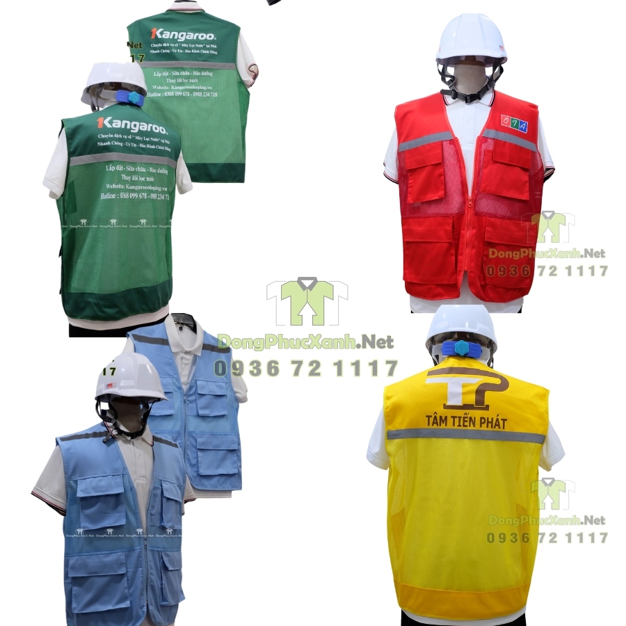 Một vài mẫu áo gile bảo hộ DongPhucXanh đã may