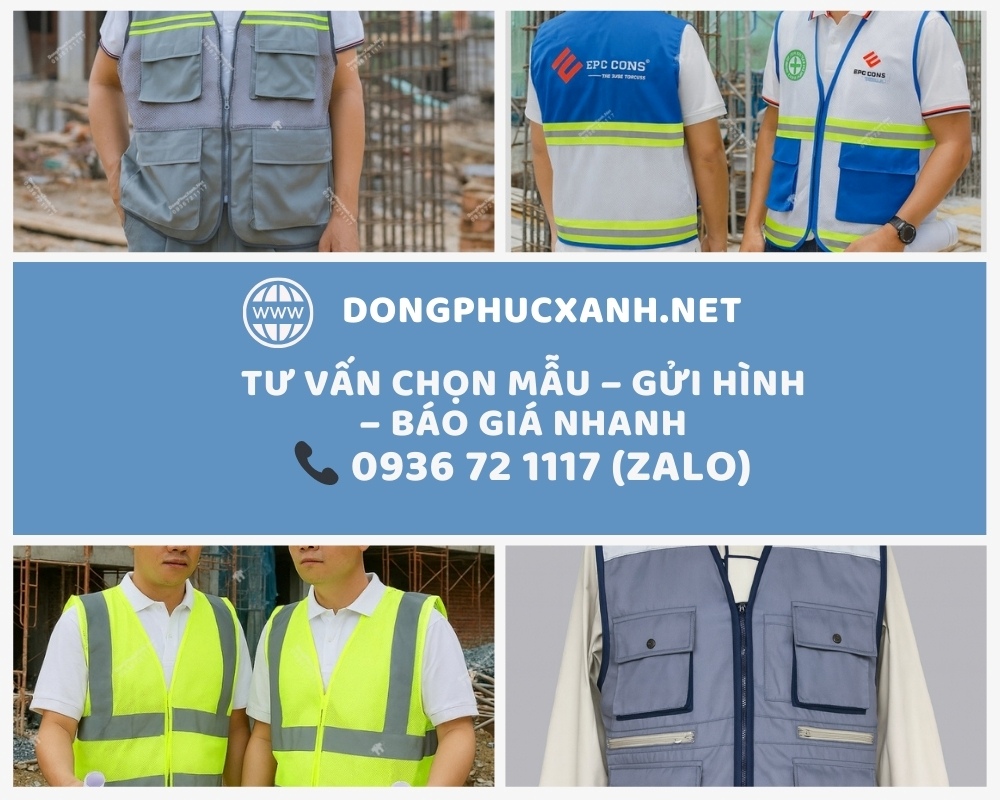 Thông tin liên hệ tư vấn báo giá nhanh về áo gile bảo hộ giá rẻ tại xưởng