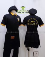 Áo Đồng Phục Nhân Viên Màu Đen Phối Vàng