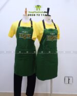 Mẫu Đồng Phục Nhân Viên Phục Vụ Màu Vàng Phối Xanh Lá