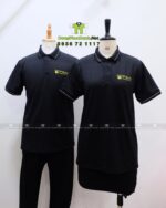Áo Thun Nhân Viên Quán Phở Màu Đen Viền Vàng