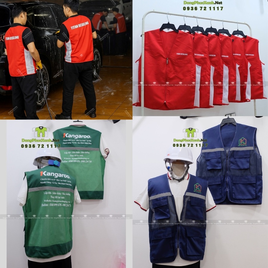 Nhiều mẫu áo đồng phục gile bảo hộ có sẵn cho kỹ sư công trình tại DongPhucXanh.Net