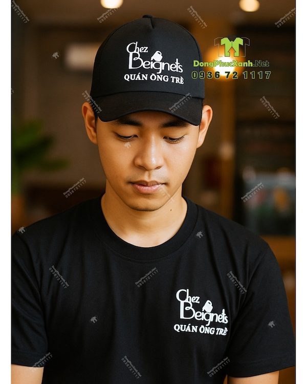 Mũ Nón Đồng Phục Chez Beignets Nón Đồng Phục Nhân Viên Phục Vụ