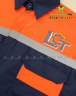 Cận Cảnh Áo Đồng Phục LCT Màu Xanh Phối Cam