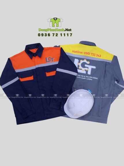 Đồng Phục Công Nhân Xây Dưng Vải Kaki Thành Công Gồm 2 Màu Xám Và Xanh