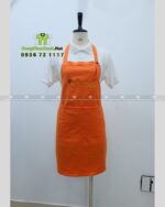 Tạp Dề Nail Chất Liệu Kaki Thun Màu Cam