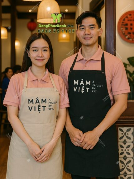 Tạp Dề Đồng Phục In Logo Mâm Việt