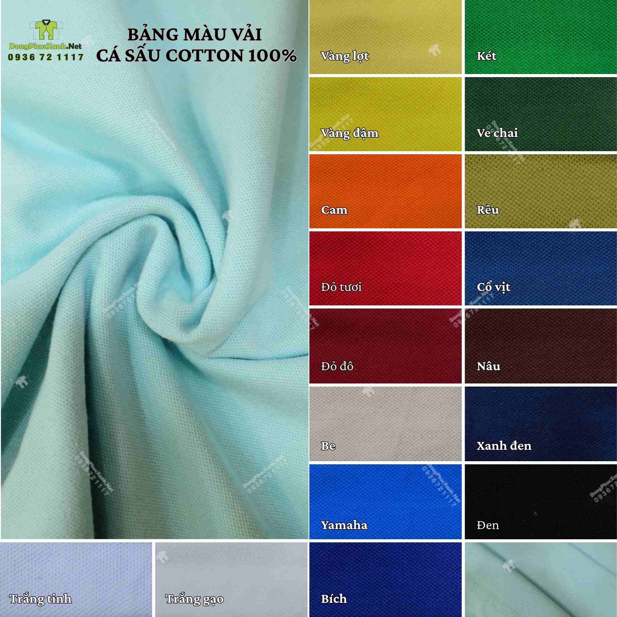 Bảng màu vải cá sấu cotton 100% 4 chiều