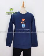 Áo đồng phục học sinh màu xanh navy tay dài ấm áp