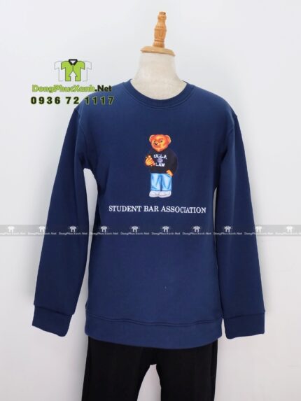 Áo đồng phục học sinh màu xanh navy tay dài ấm áp