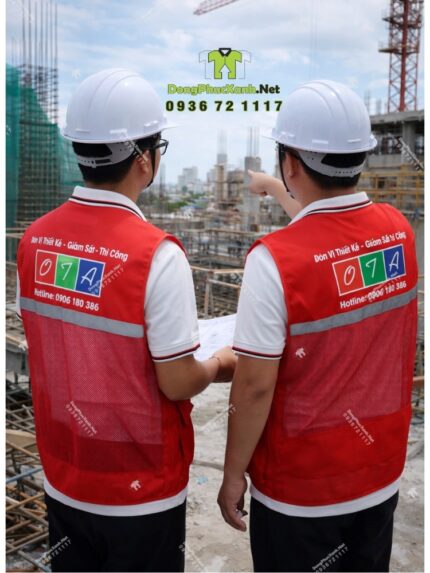 Áo gile kỹ sư in logo OTA thiét kế gọn nhẹ thoải mái