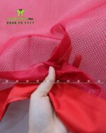 Cận cảnh vải kaki 65/35 phối lưới may áo gile kỹ sư OTA