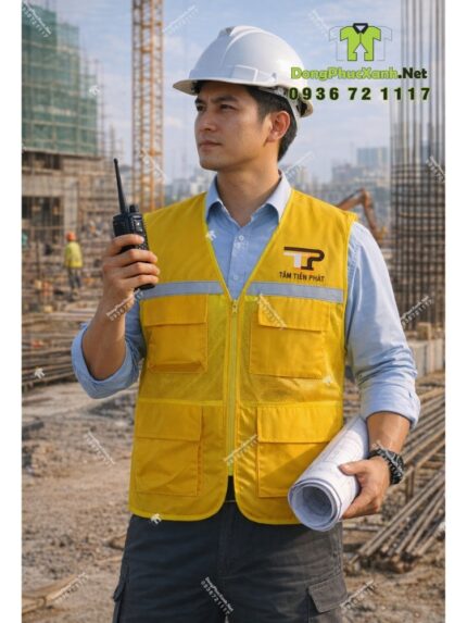 Áo Gile Kỹ Sư Màu Vàng