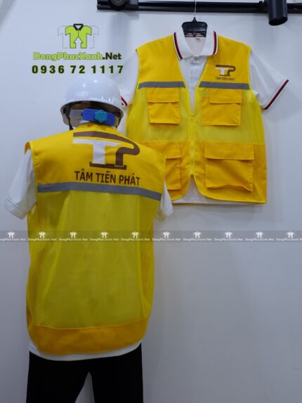 Áo Gile Phản Quang Màu Vàng