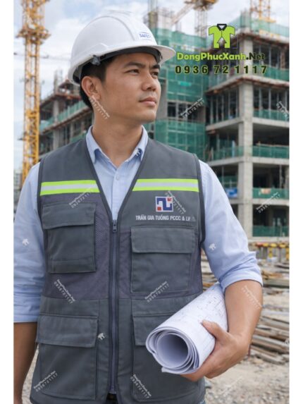 Áo Gile Kỹ Sư Màu Xám Đậm