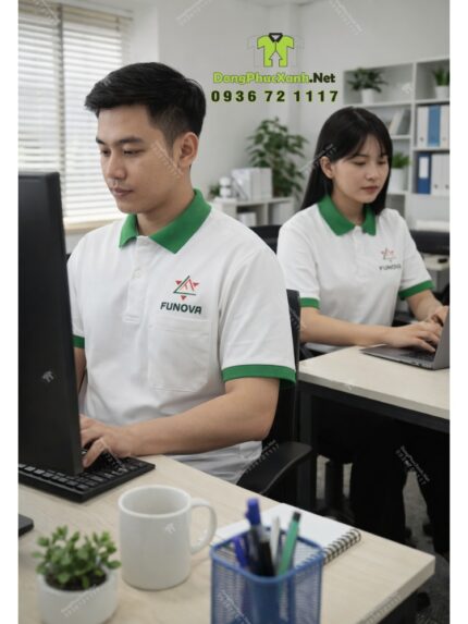 Áo thun đồng phục công ty Funova chuyên nghiệp và đồng bộ tốt