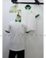 Áo thun đồng phục màu trắng phối xanh lá trẻ trung đẹp mắt