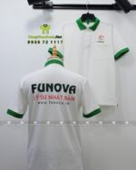 Mặt sau áo thun đồng phục công ty in logo Funova sắc nét