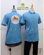 Mặt trước và sau áo thun đồng phục in logo NNY Fresh Fruits nổi bật