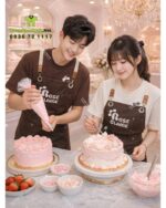 Đồng phục nhân viên tiệm bánh Rose Claire thiết kế dễ thương