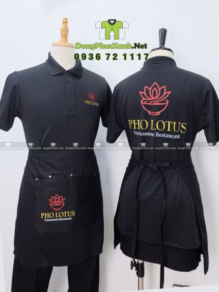Mẫu Đồng Phục Nhân Viên Quán Ăn In Logo Phở Lotus