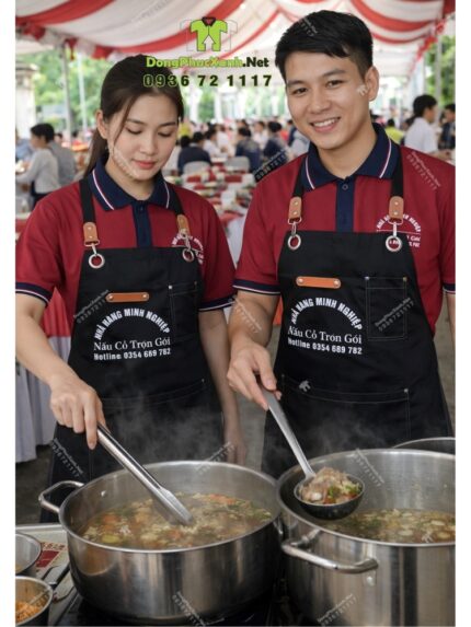 Đồng phục nhân viên nhà hàng Minh Nghiệp thiết kế hiện đại