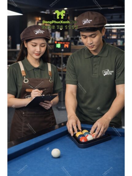 Đồng phục nhân viên BVN Coffee - Billiards thiết kế chuẩn Hàn Quốc