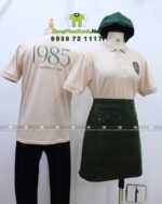 Áo đồng phục quán cà phê 1985 mặt trước và sau