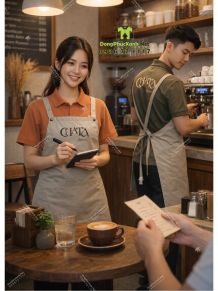 Đồng phục quán cafe thiết kế thoải mái nhân viên tự tin làm việc