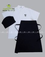 Áo Bếp Kết Hợp Tạp Dề Nón