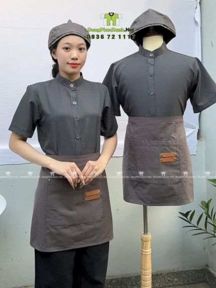 Áo Sơ Mi Phục Vụ Màu Xám