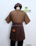 Đồng Phục Áo Sơ Mi Phục Vụ Quán Cafe Màu Nâu