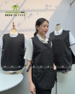 Áo Tạp Dề Unisex Màu Đen