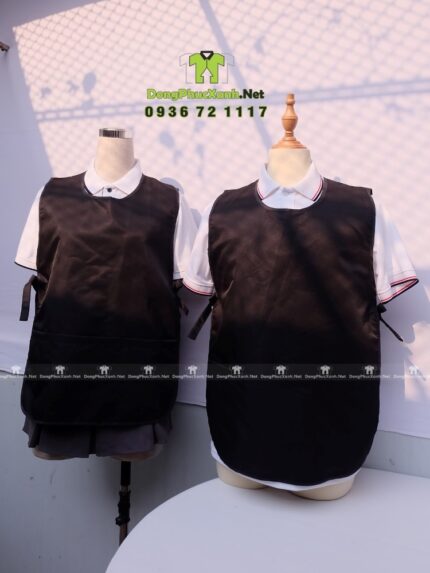 Áo Tạp Dề Đen Cho Tiệm Nail