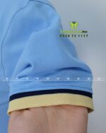 Cận Cảnh Vải Cà Phê Màu Xanh Da Trời