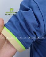 Cận Cảnh Vải Cà Phê Màu Xanh Biển