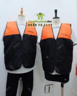 Áo Gile Gió Vải Dù Màu Đen Cam In Logo NPDFOOD.VN