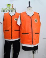 Áo Gile Gió Màu Cam Phối Viền Đen, In Logo Hình Ảnh Sắc Nét
